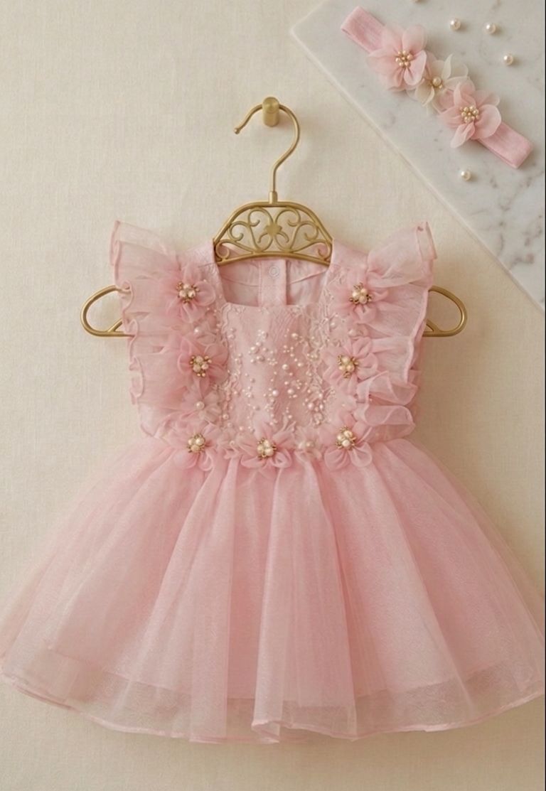 Petite Pearl Organza Dress