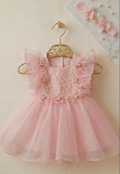 Petite Pearl Organza Dress