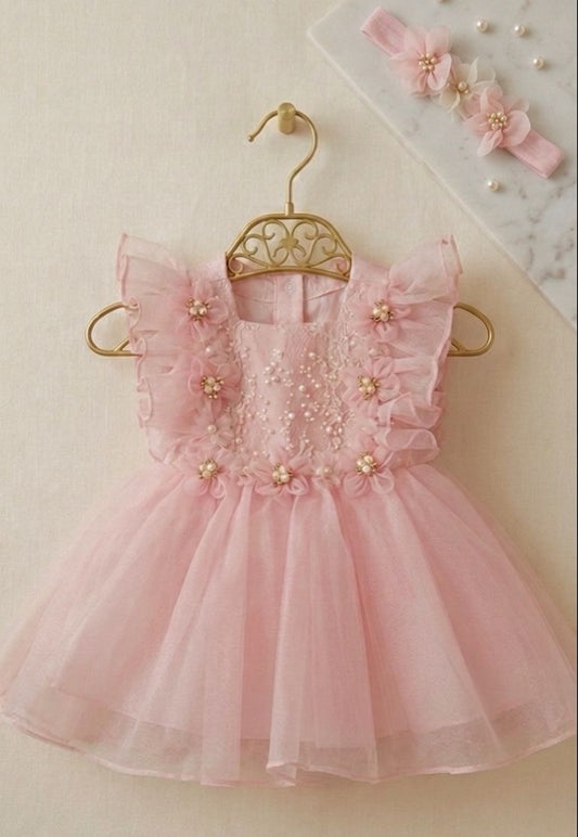 Petite Pearl Organza Dress