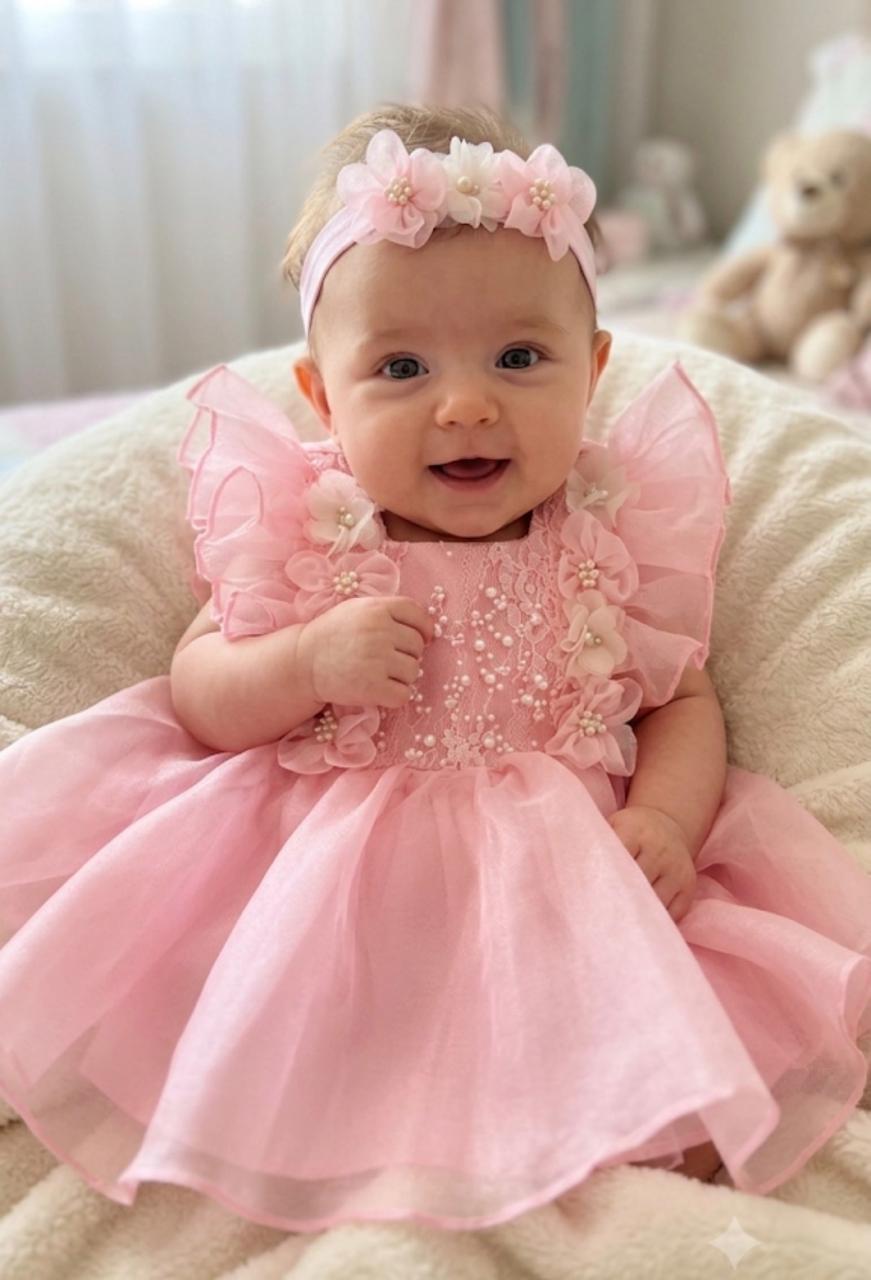 Petite Pearl Organza Dress