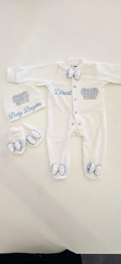 Royal Blue Crown Roomper Set