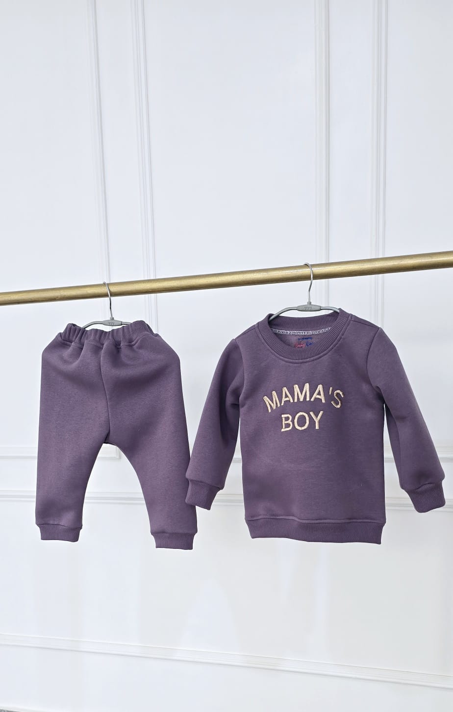 Mauve Mamas Boy Sweatshirt Set