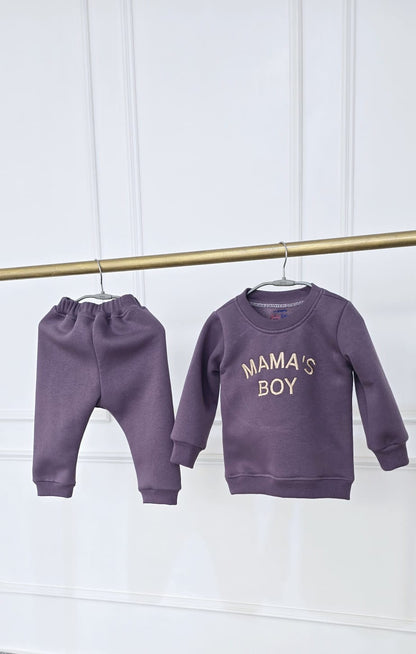Mauve Mamas Boy Sweatshirt Set