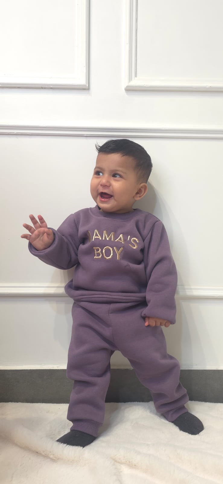 Mauve Mamas Boy Sweatshirt Set
