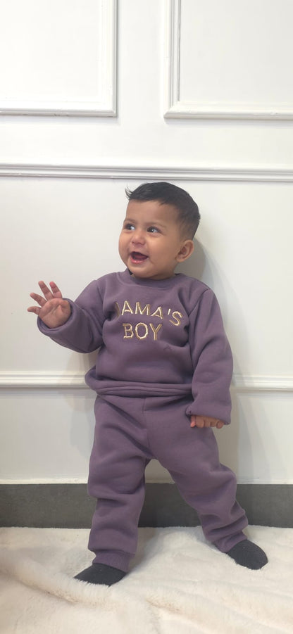 Mauve Mamas Boy Sweatshirt Set