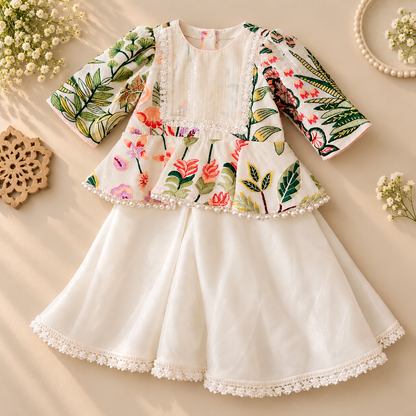 Ivory Floral Twinning Set