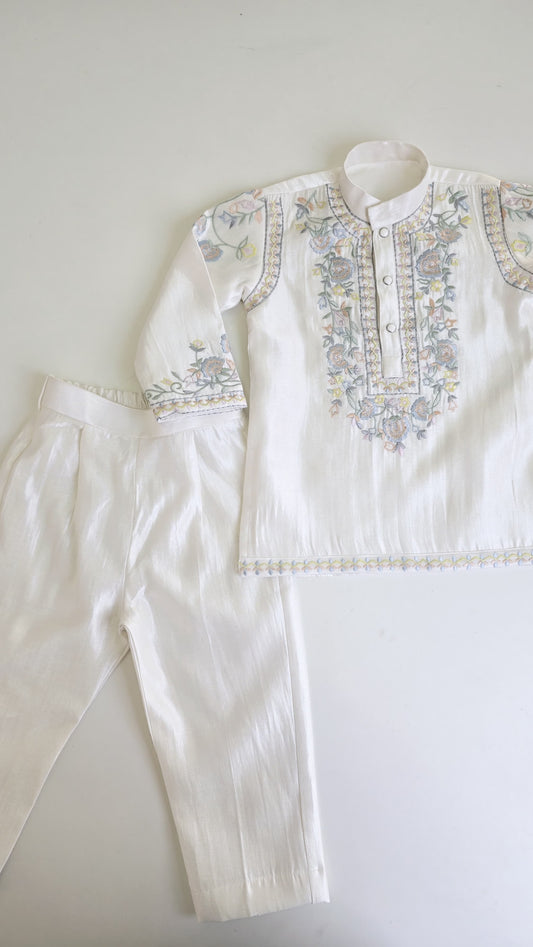 White embroidered traditional Set 