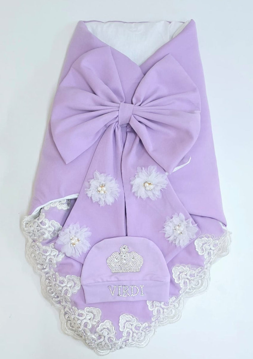 Lilac Swaddle Wrap & Cap Set