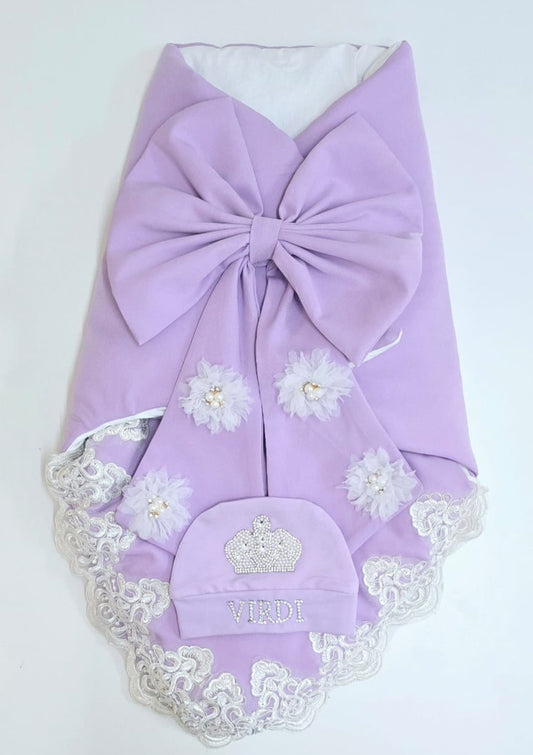 Lilac Swaddle Wrap & Cap Set