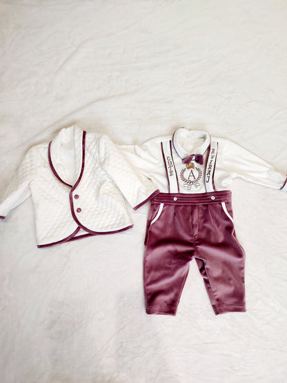 Plum Ivory Baby Suit