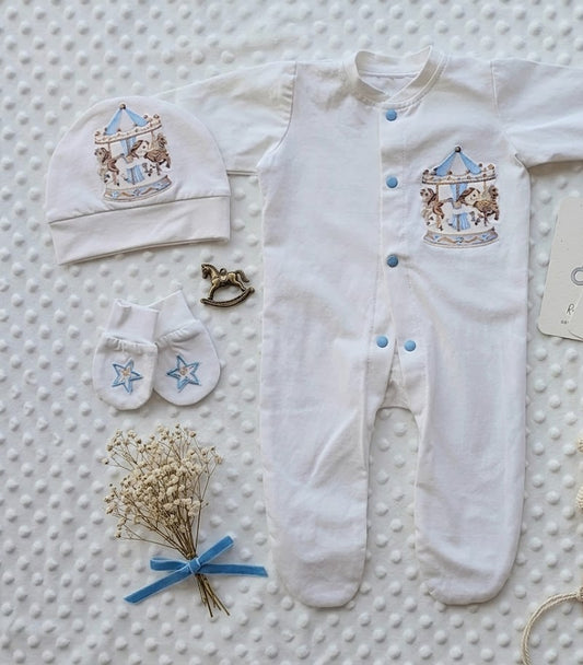 Horse carousel romper set
