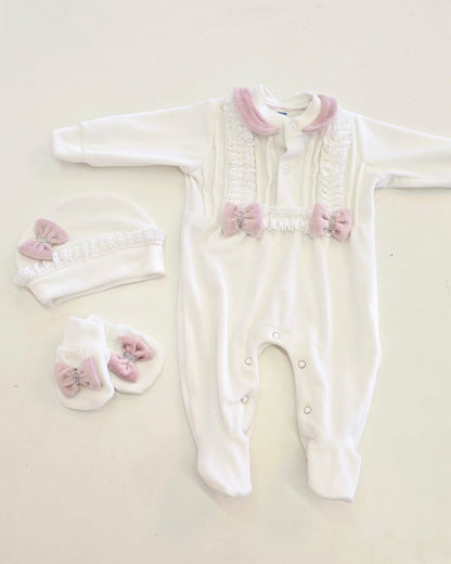 Baby Beautiful Bow  & Romper Themed Set