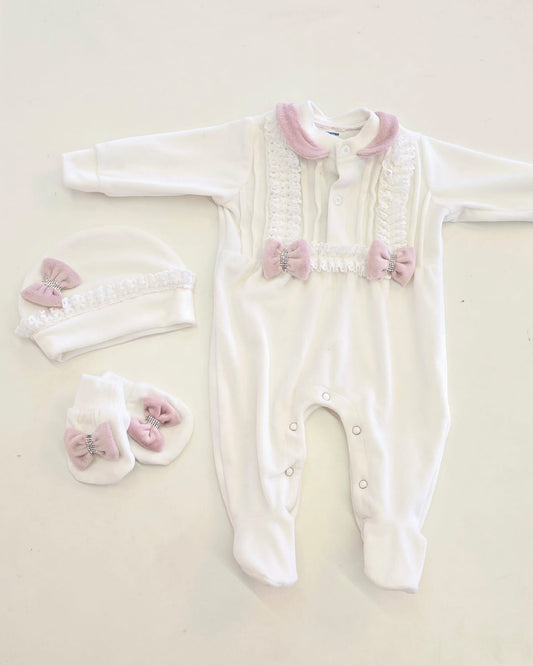 Baby Beautiful Bow  & Romper Themed Set