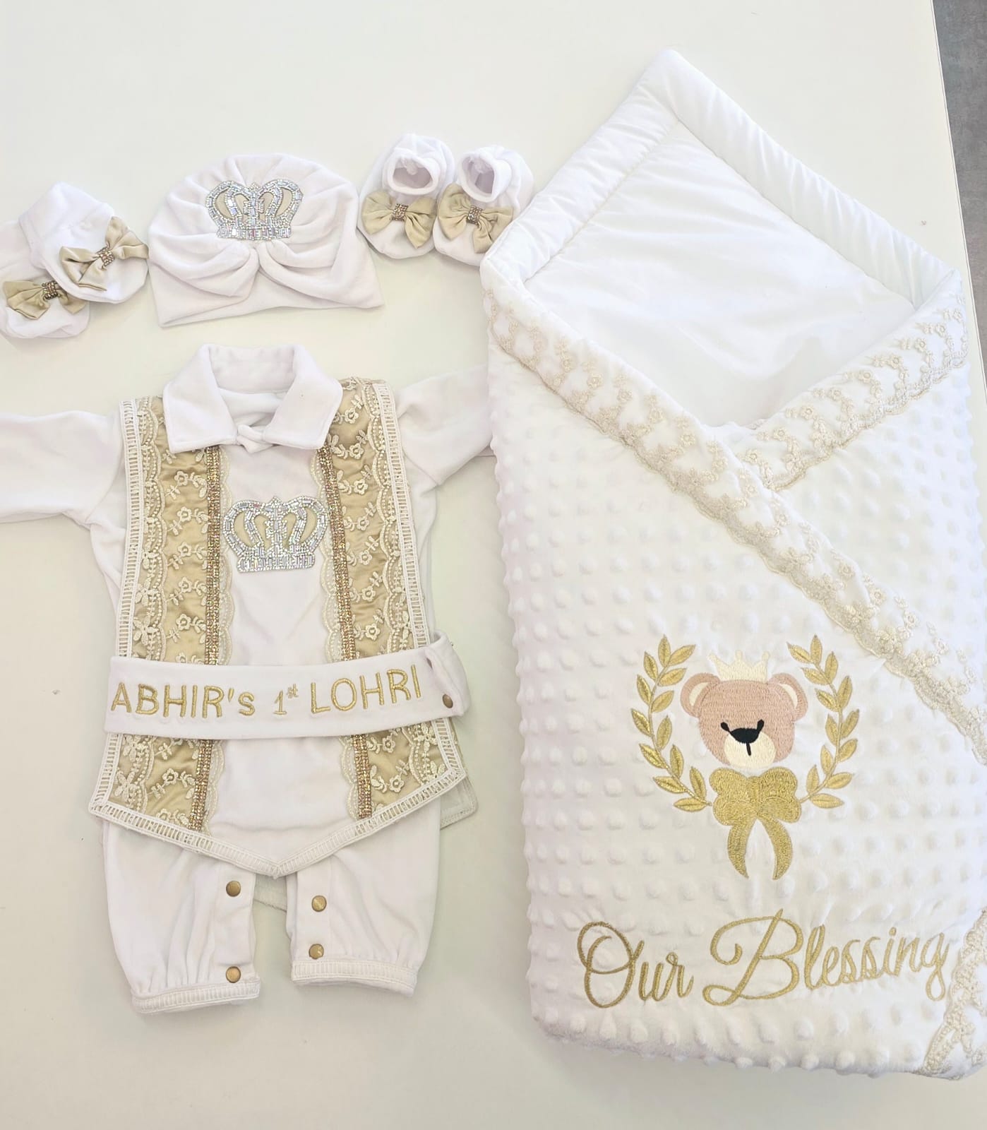 Baby Bear  Bow Wrap & Romper Themed Set