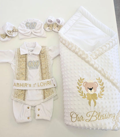 Baby Bear  Bow Wrap & Romper Themed Set