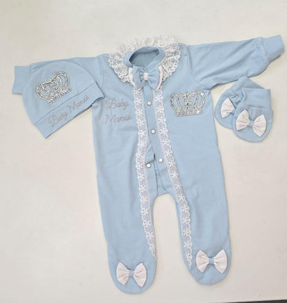 The Blue And White Romper Set