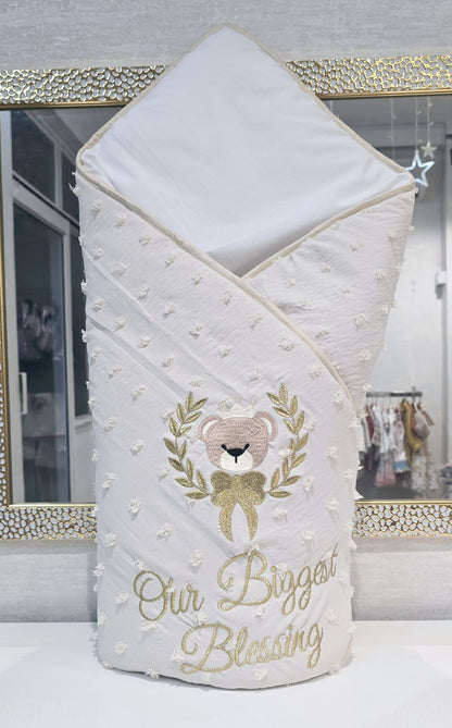 Golden Teddy Blessing Baby Wrap