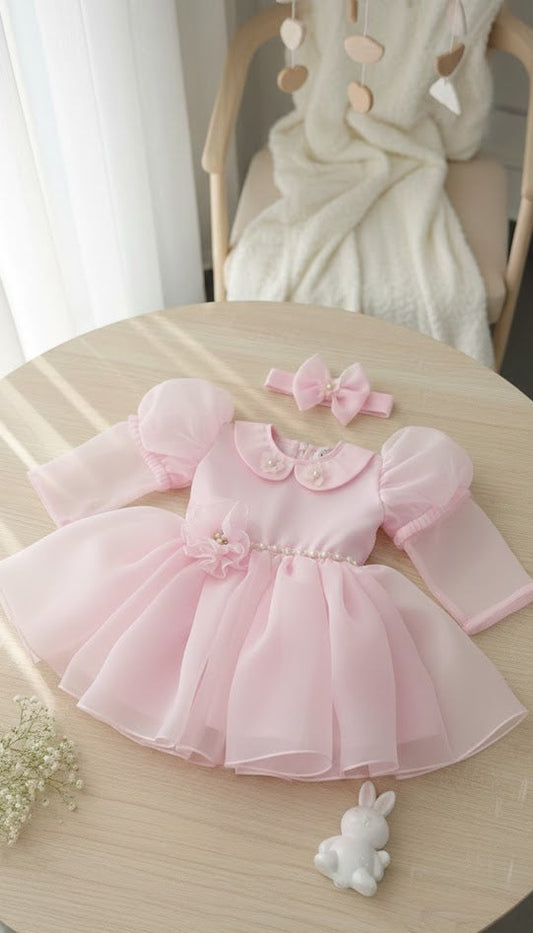 The pink elegant dress
