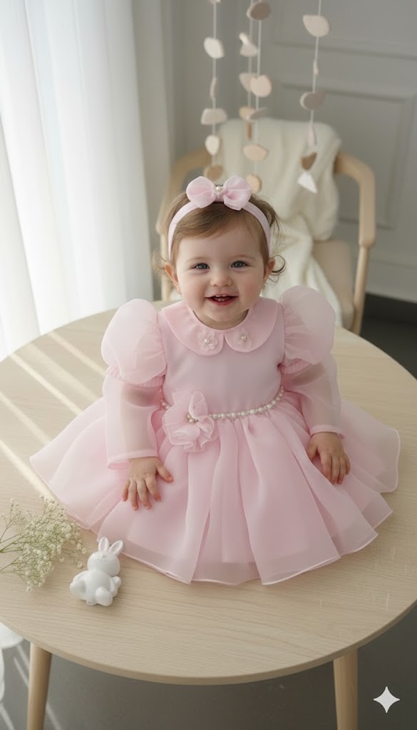 The pink elegant dress