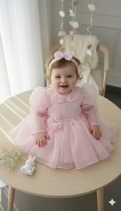 The pink elegant dress