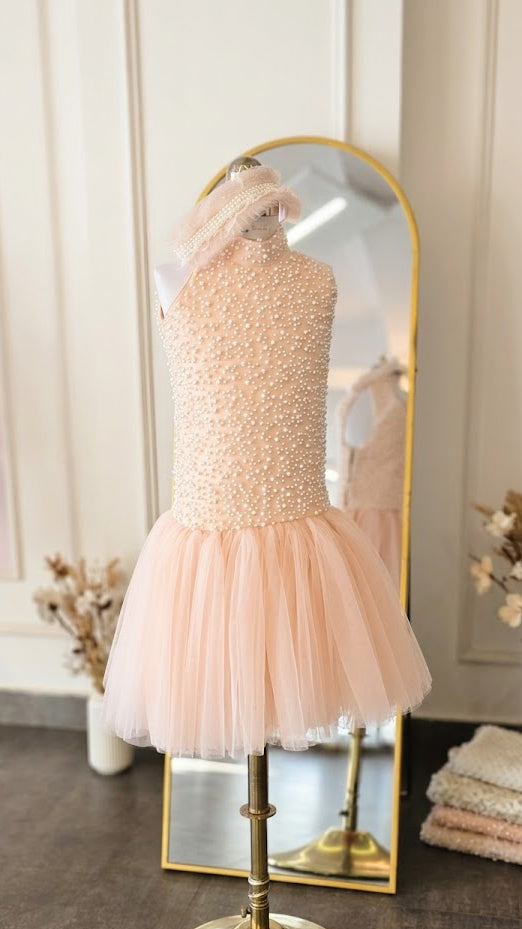 Pearl bloom peach dress