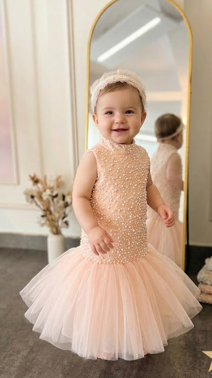 Pearl bloom peach dress