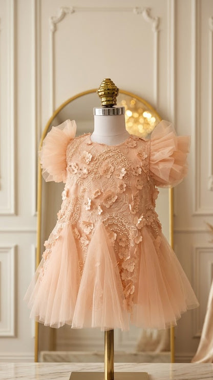 Peach fairy lace dress