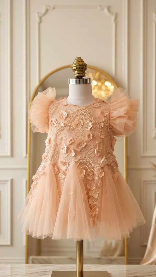 Peach fairy lace dress